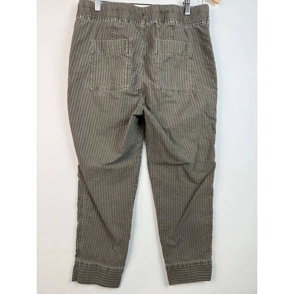 James Perse Utility Crop Jogger Pants Women (M) Olive Stripe WSSC1981 $225 - Picture 5 of 12